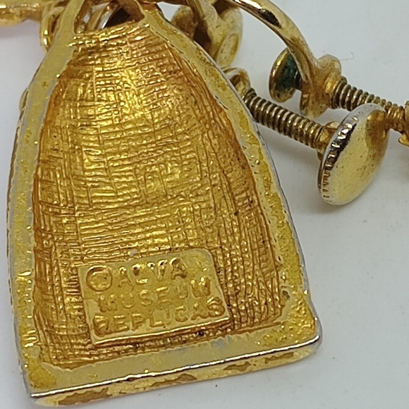 * vintage Alva Museum Replicas Temple Bells screwback earrings - Picture 6 of 6